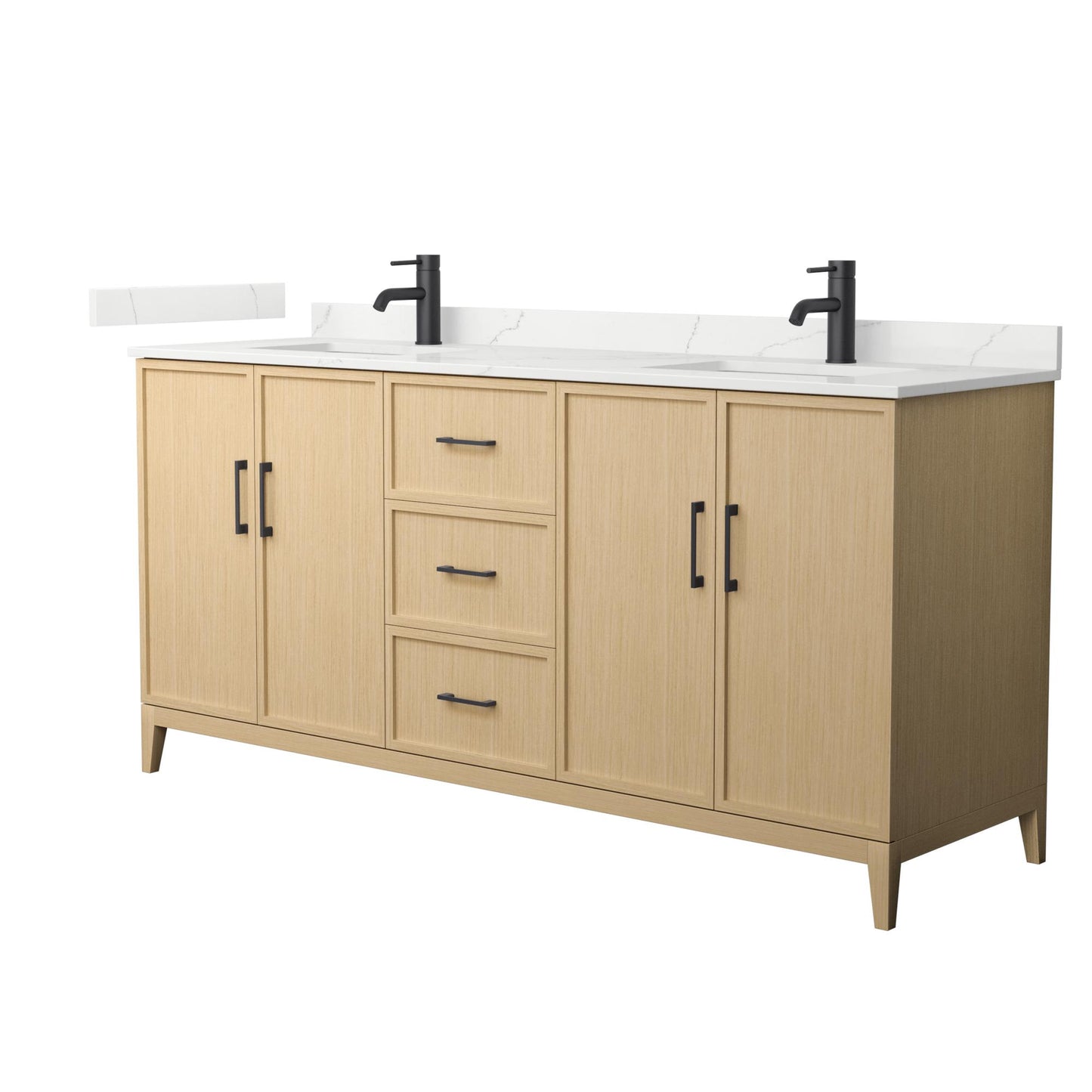 Elan Bathroom Vanity with Countertop 72 inch Double Sink Single hole Faucet Setup