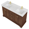 Custom image for Dark Walnut with Brushed Gold Trim / White Quartz / No Mirror