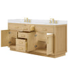 Custom image for Rift Oak with Brushed Gold Trim / White Quartz / No Mirror