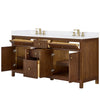 Custom image for Dark Walnut with Brushed Gold Trim / White Cultured Marble / No Mirror