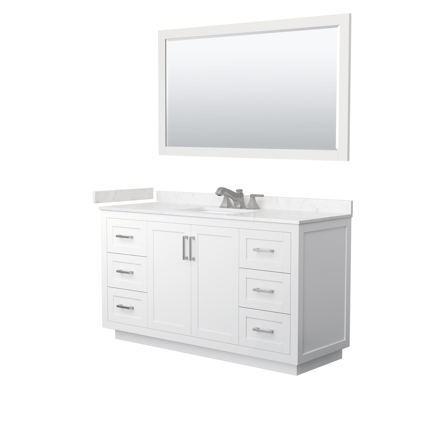 Miranda Bathroom Vanity with Countertop 60 inch Single Sink 3-hole Faucet Setup