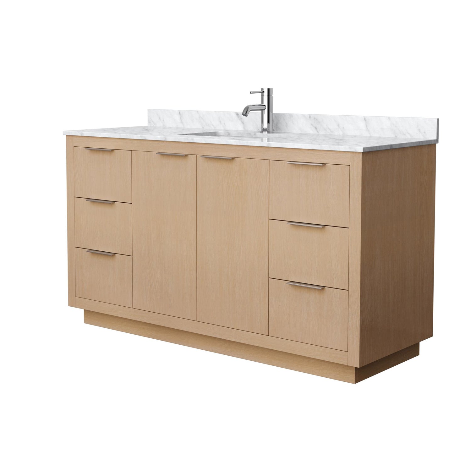 Maroni Bathroom Vanity with Countertop 60 inch Single Sink Single hole Faucet Setup