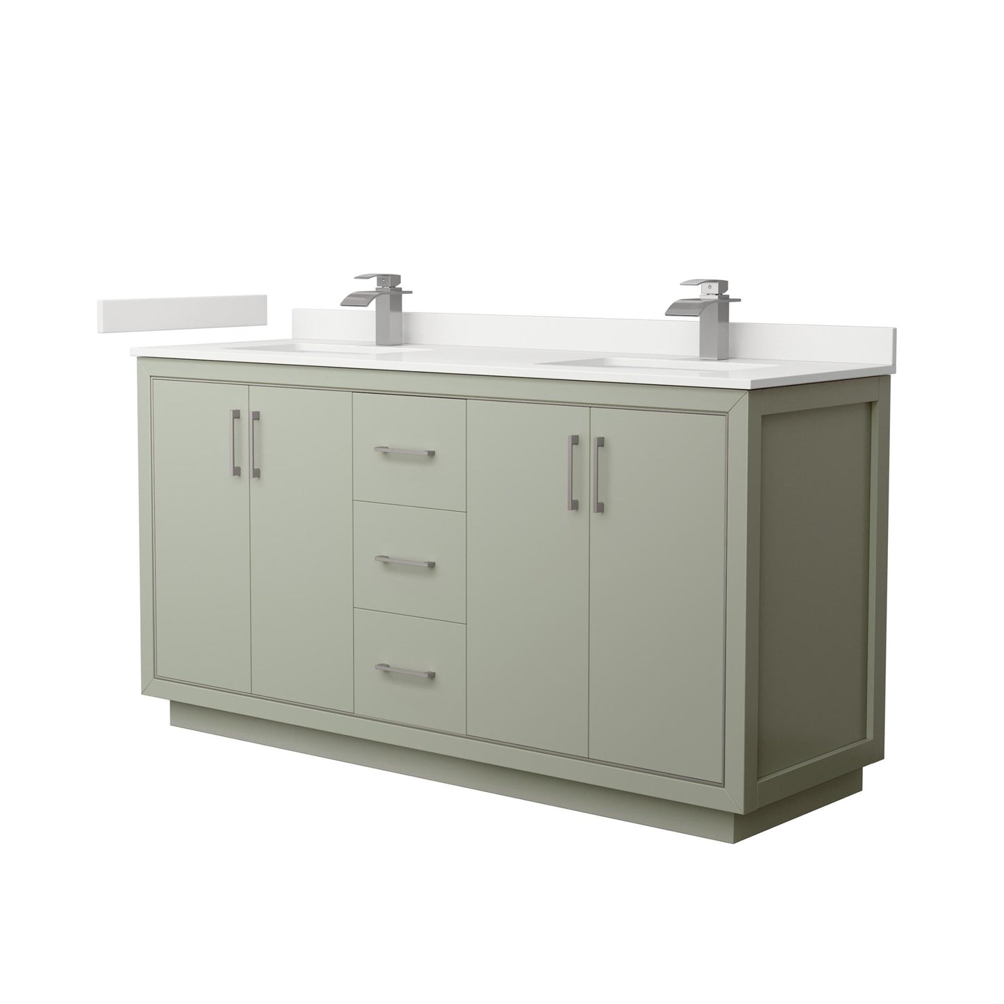 Icon Bathroom Vanity with Countertop 66 inch Double Sink Single hole Faucet Setup