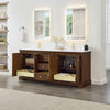 Custom image for Dark Walnut with Brushed Gold Trim / White Cultured Marble / No Mirror