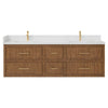 Custom image for Toasted Walnut with Satin Bronze Trim / White Quartz / No Mirror