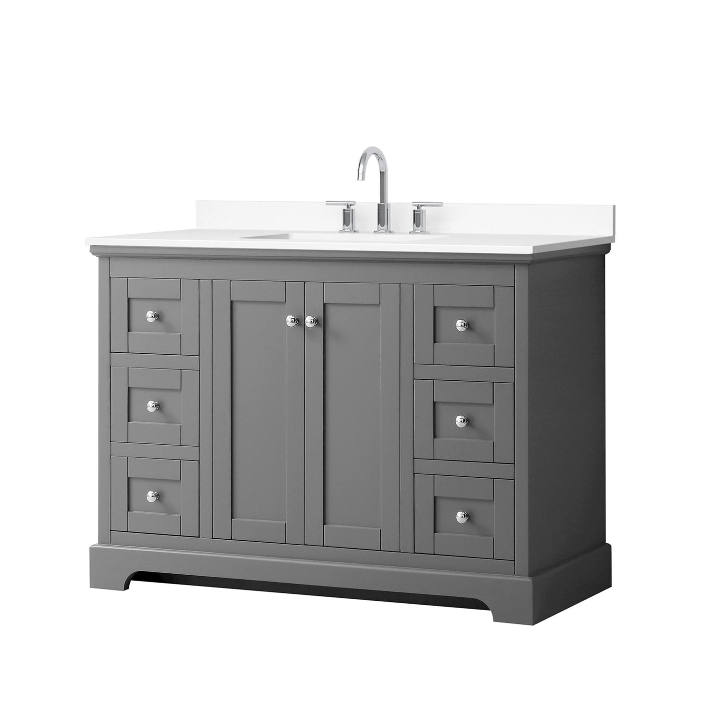Avery Bathroom Vanity with Countertop 48 inch Single Sink 3-hole Faucet Setup