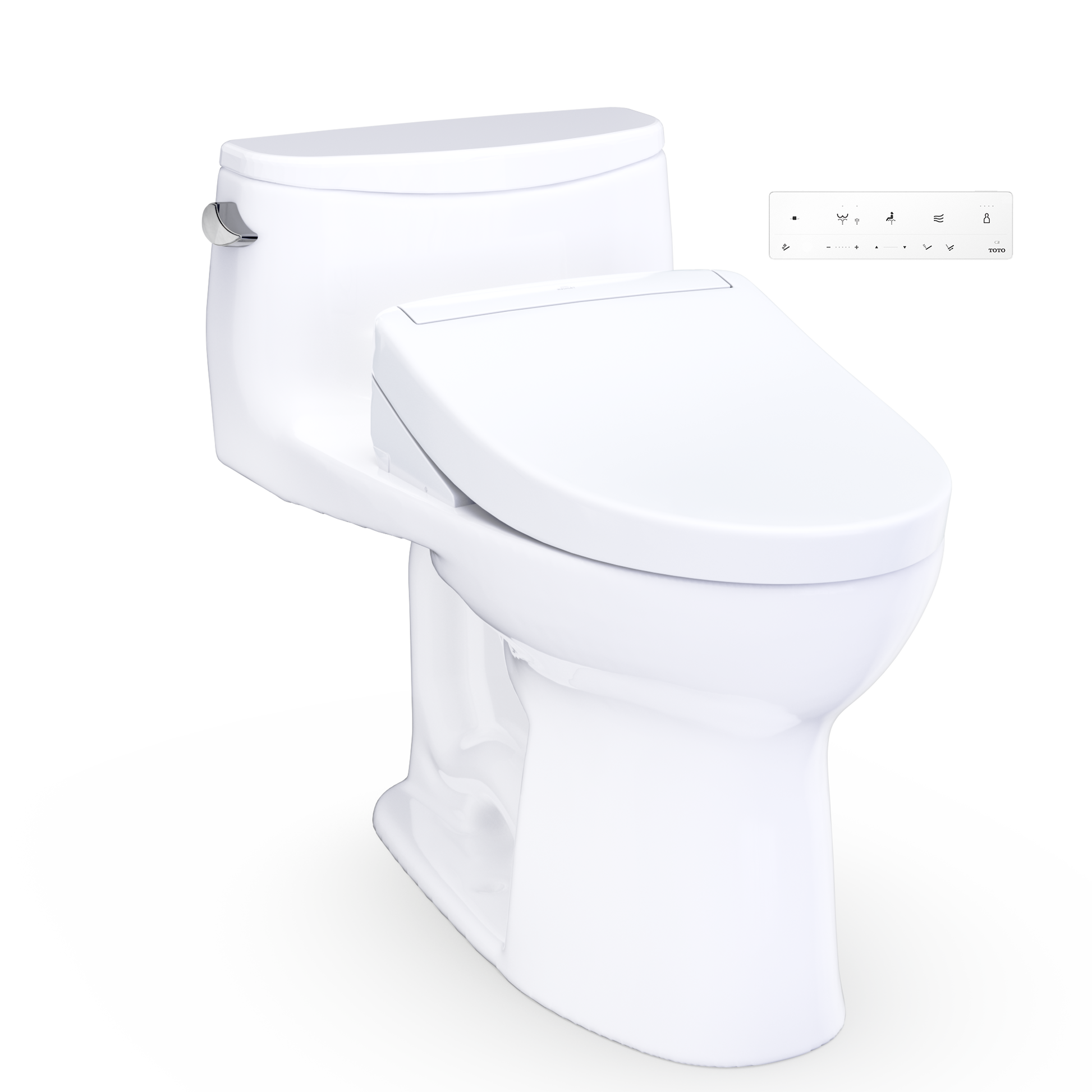 Ultramax Low Profile WASHLET+ S5 One-Piece Elongated 1.28 GPF Universal Height Toilet with CEFIONTECT