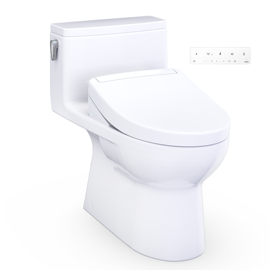 Redington WASHLET+ S5 One-Piece Elongated 1.28 GPF Universal Height Toilet with CEFIONTECT