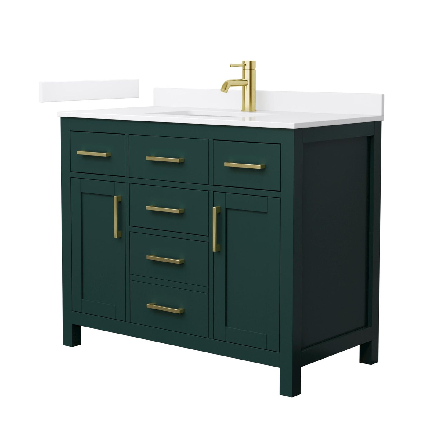 Beckett Bathroom Vanity with Countertop 42 inch Single Sink Single hole Faucet Setup