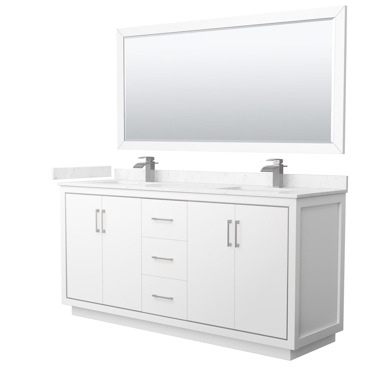 Icon Bathroom Vanity with Countertop 72 inch Double Sink Single hole Faucet Setup