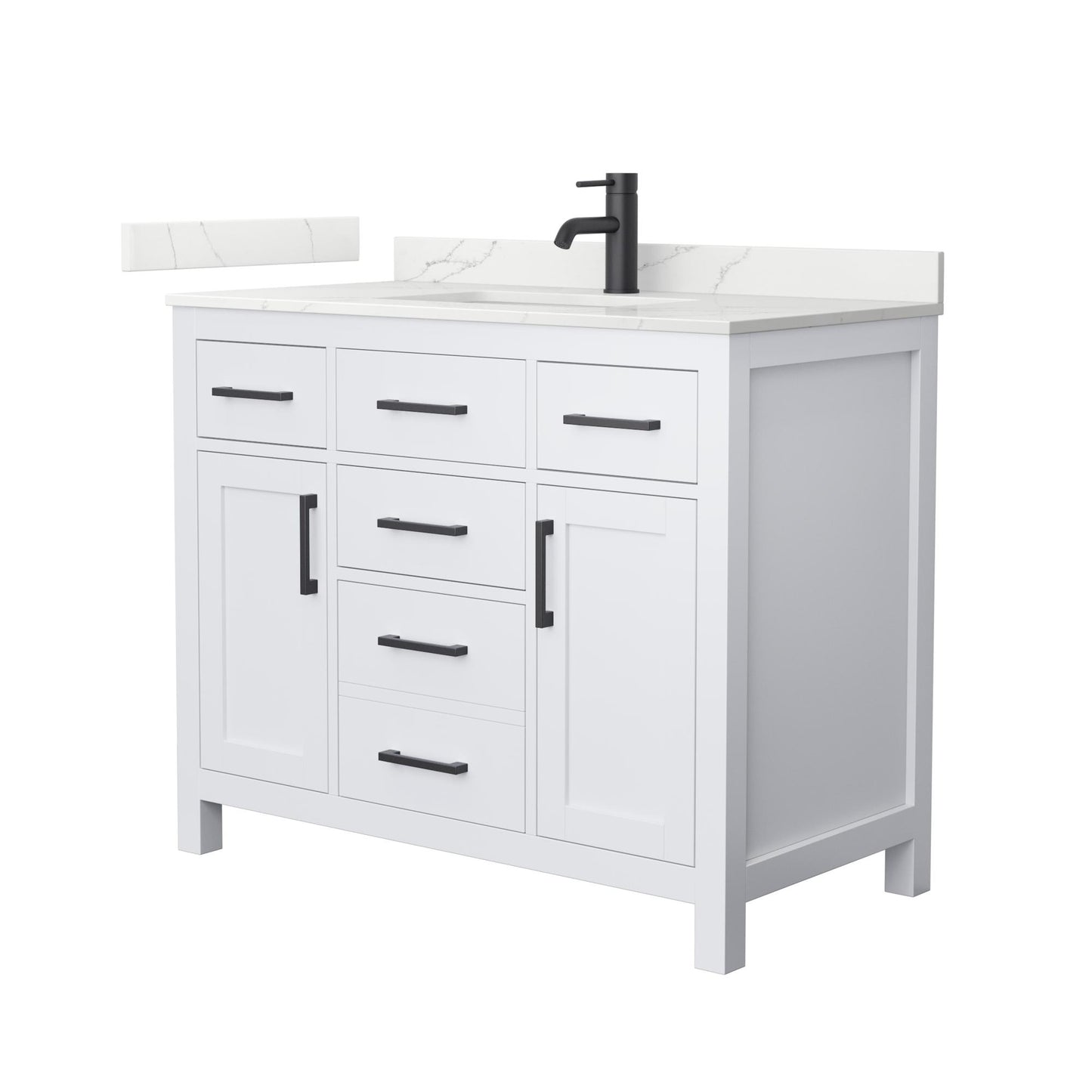 Beckett Bathroom Vanity with Countertop 42 inch Single Sink Single hole Faucet Setup