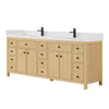 Custom image for Scandinavian Oak with Matte Black Trim / Giotto Quartz / No Mirror