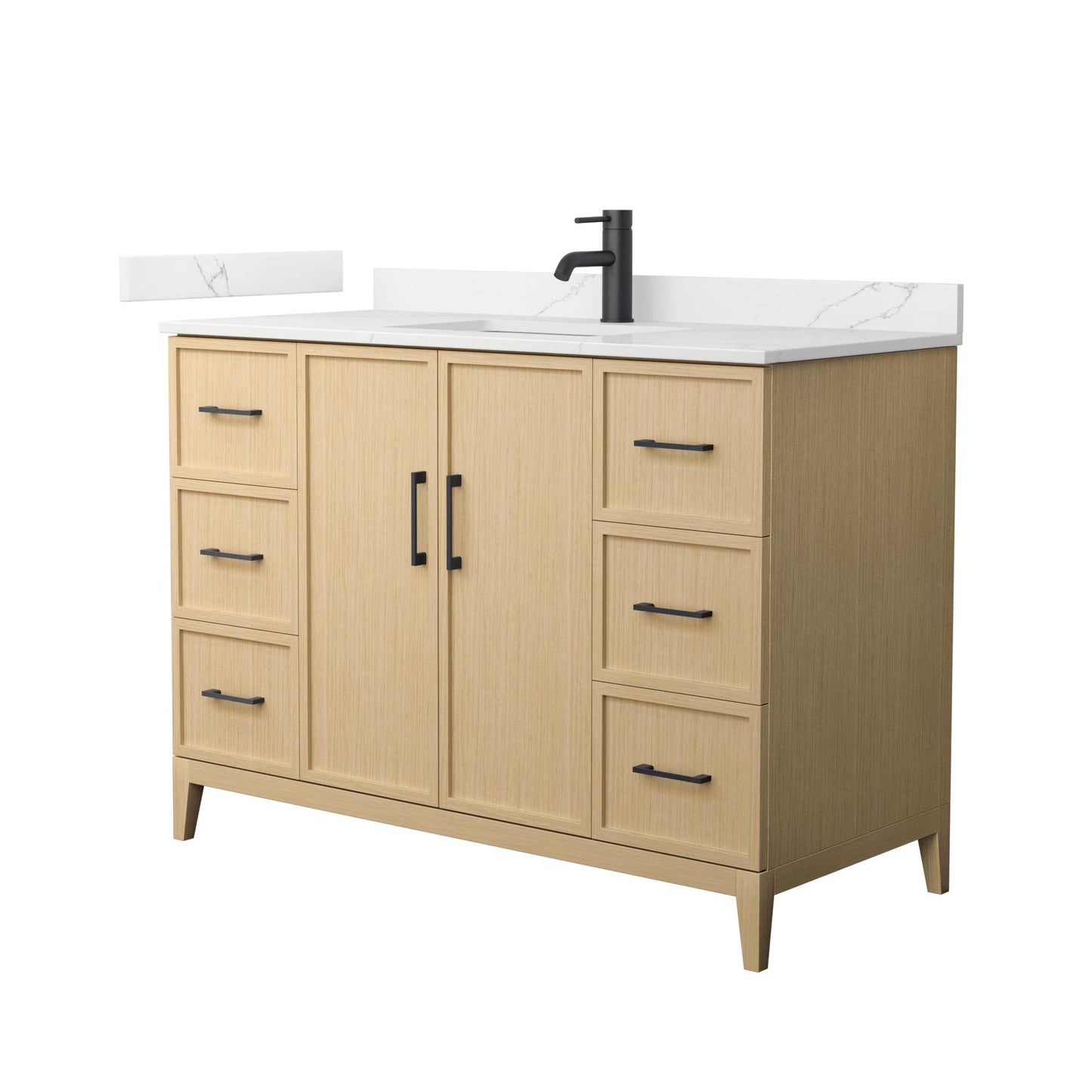 Elan Bathroom Vanity with Countertop 48 inch Single Sink Single hole Faucet Setup
