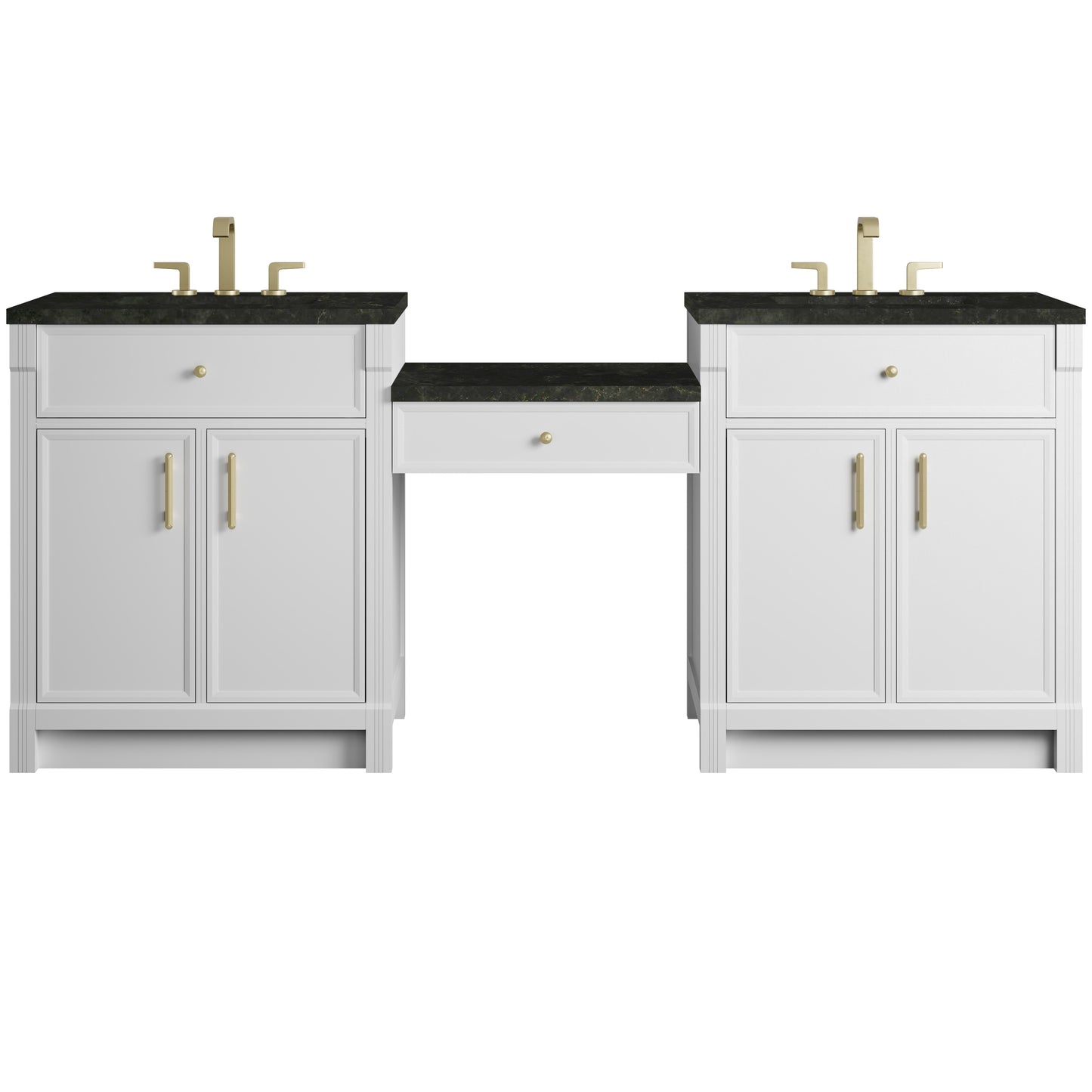 Bellshire 84" Dual Vanity Set with 24" Make-Up Counter