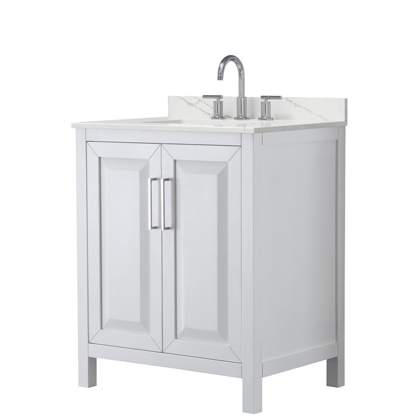 Daria Bathroom Vanity with Countertop 30 inch Single Sink 3-hole Faucet Setup