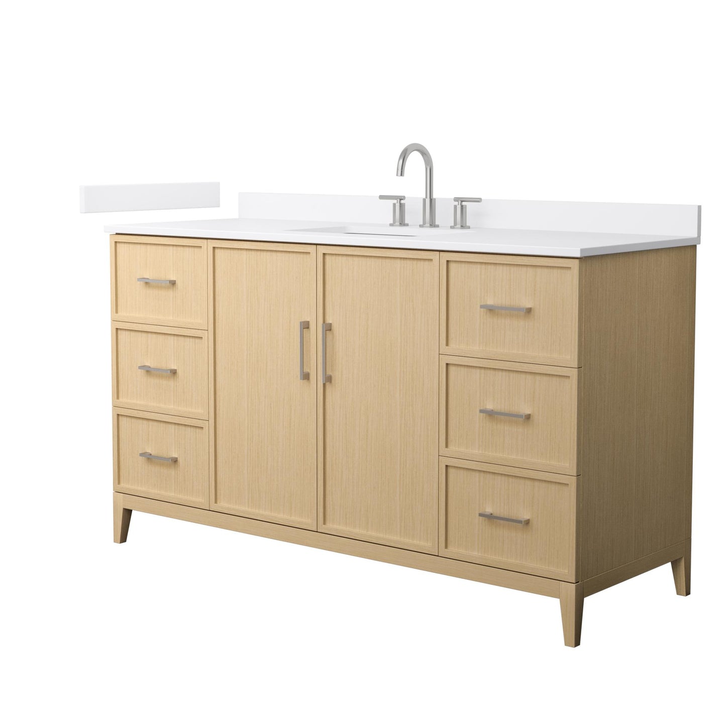 Elan Bathroom Vanity with Countertop 60 inch Single Sink 3-hole Faucet Setup