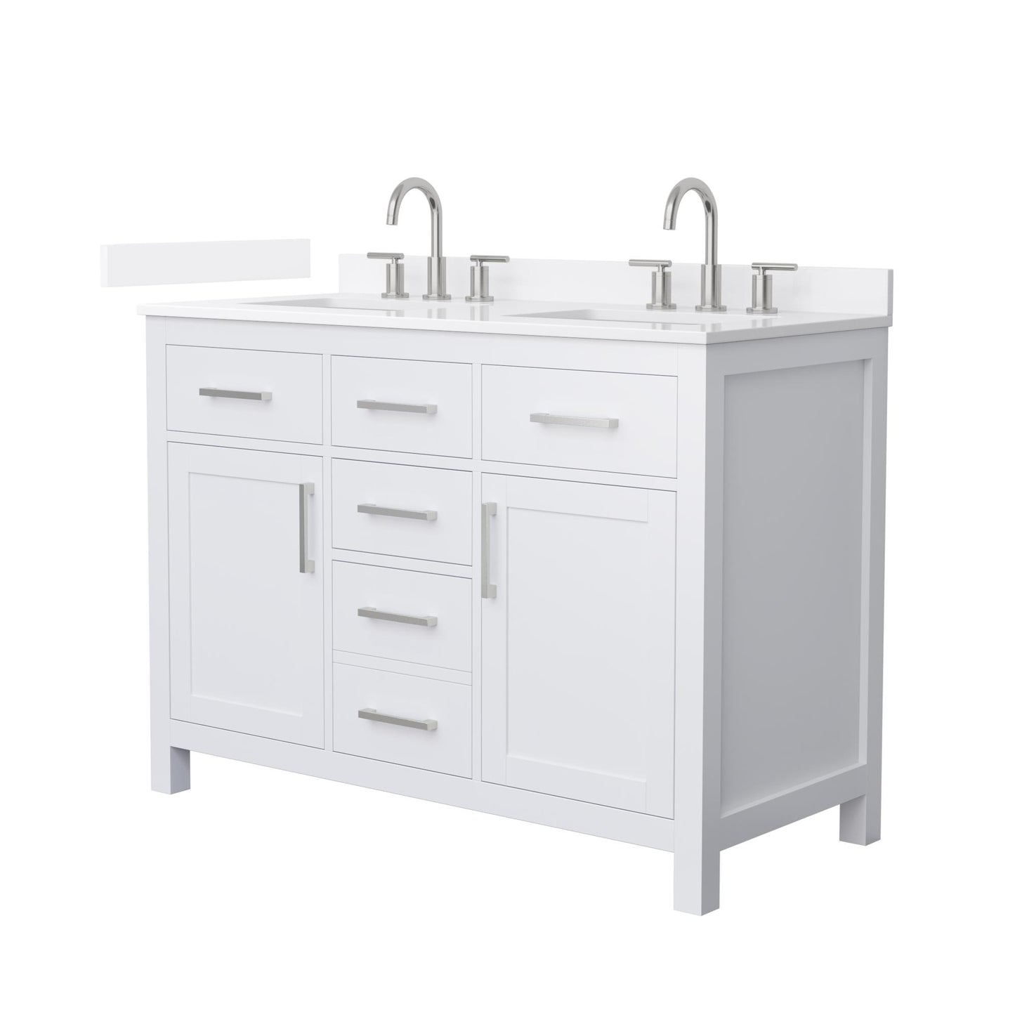Beckett Bathroom Vanity with Countertop 48 inch Double Sink 3-hole Faucet Setup
