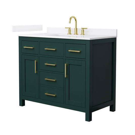 Beckett Bathroom Vanity with Countertop 42 inch Single Sink 3-hole Faucet Setup