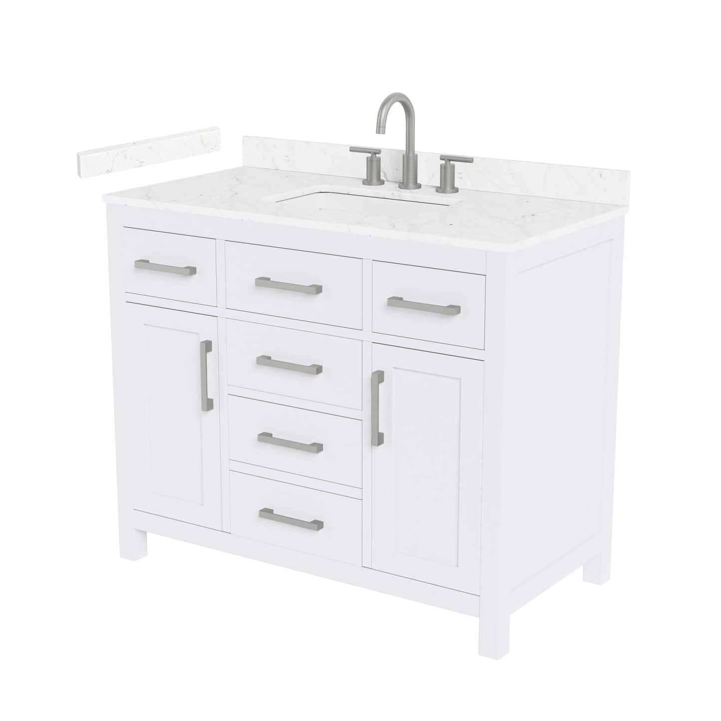 Beckett Bathroom Vanity with Countertop 42 inch Single Sink 3-hole Faucet Setup