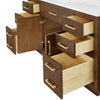 Custom image for Dark Oak with Brushed Gold Trim / Carrara Cultured Marble / No Mirror
