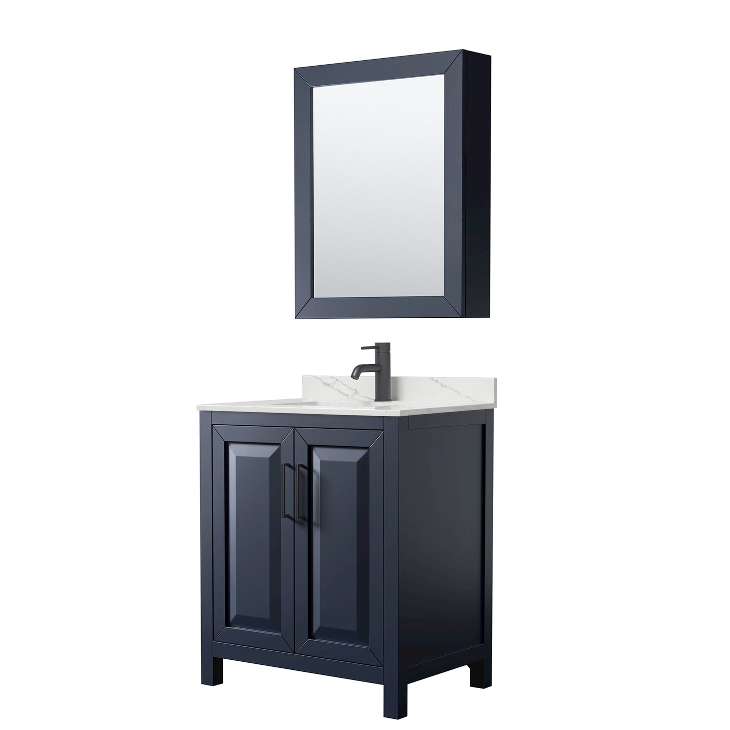 Daria Bathroom Vanity with Countertop 30 inch Single Sink Single hole Faucet Setup