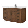 Custom image for Dark Oak with Matte Black Trim / White Cultured Marble / No Mirror