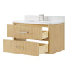 Custom image for Scandinavian Oak with Brushed Nickel Trim / White Quartz / No Mirror