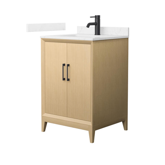 Janna Bathroom Vanity with Countertop 24 inch Single Sink Single hole Faucet Setup