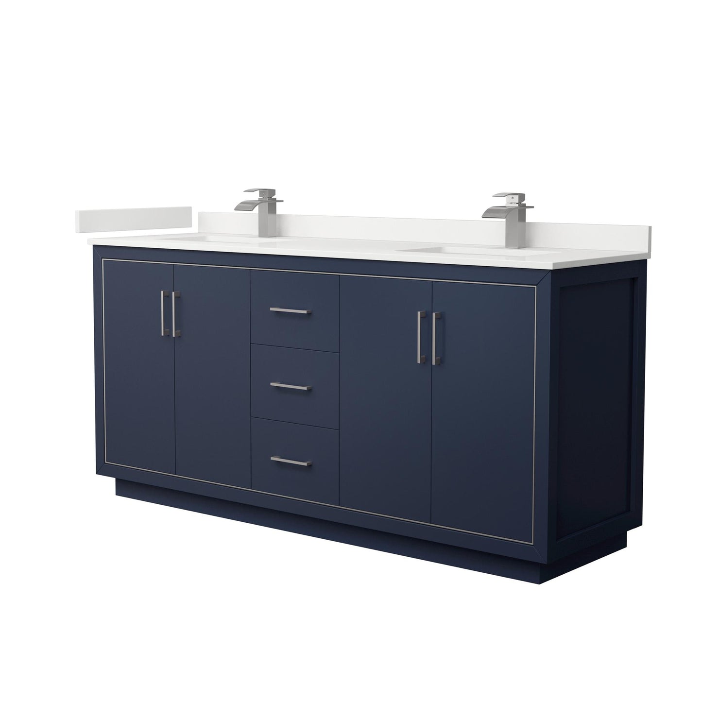 Icon Bathroom Vanity with Countertop 72 inch Double Sink Single hole Faucet Setup
