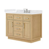 Custom image for Rift Oak with Brushed Nickel Trim / Giotto Quartz / No Mirror