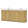 Custom image for Honey Oak with Polished Chrome Trim / White Cultured Marble / No Mirror