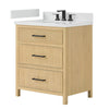 Custom image for Scandinavian Oak with Matte Black Trim / Giotto Quartz / No Mirror