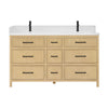 Custom image for Scandinavian Oak with Matte Black Trim / Giotto Quartz / No Mirror