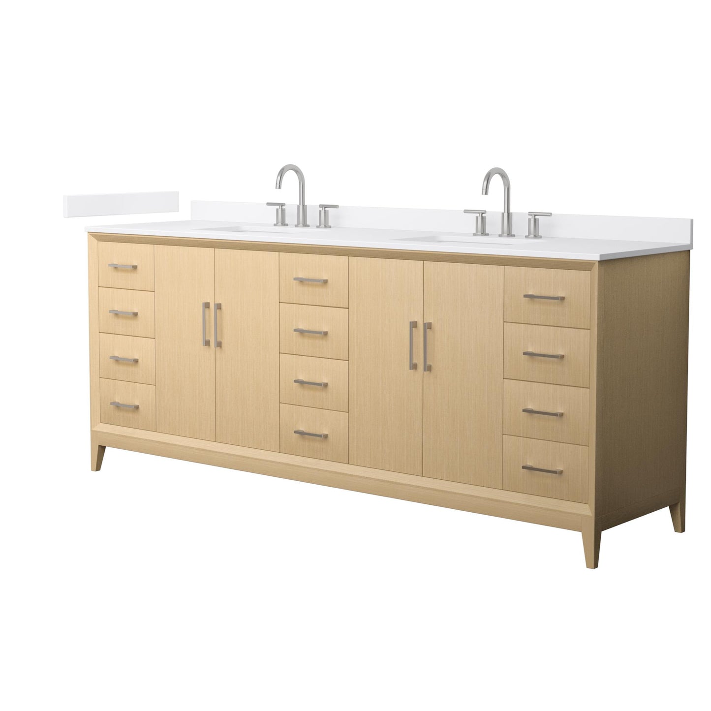 Janna Bathroom Vanity with Countertop 84 inch Double Sink 3-hole Faucet Setup