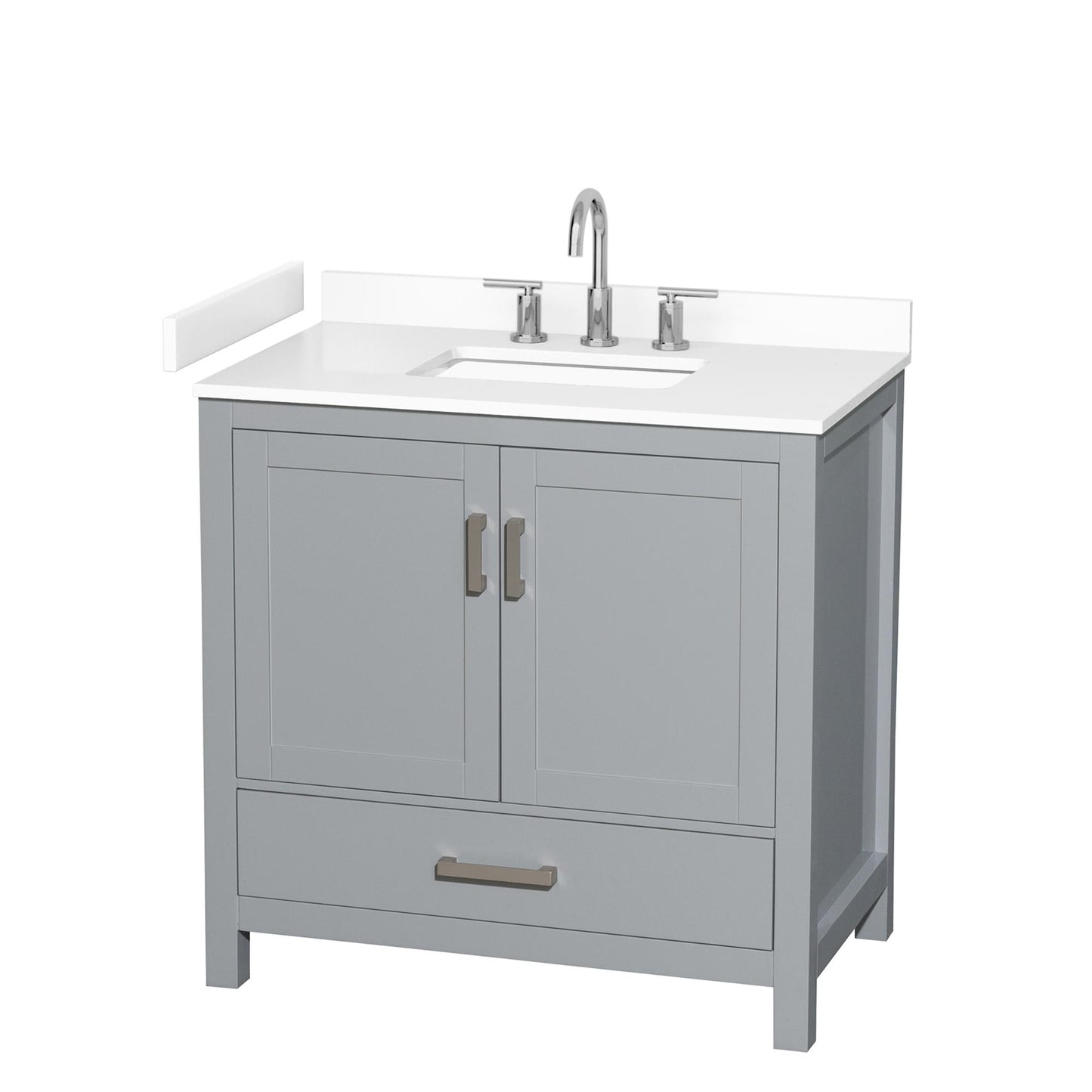 Sheffield Bathroom Vanity with Countertop 36 inch Single Sink 3-hole Faucet Setup