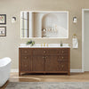 Custom image for Dark Walnut with Brushed Gold Trim / Giotto Quartz / No Mirror