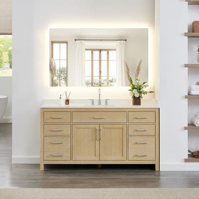 Beckett Bathroom Vanity with Countertop 66 inch Single Sink 3-hole Faucet Setup