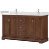 Custom image for Dark Walnut with Polished Chrome Trim / White Quartz / No Mirror