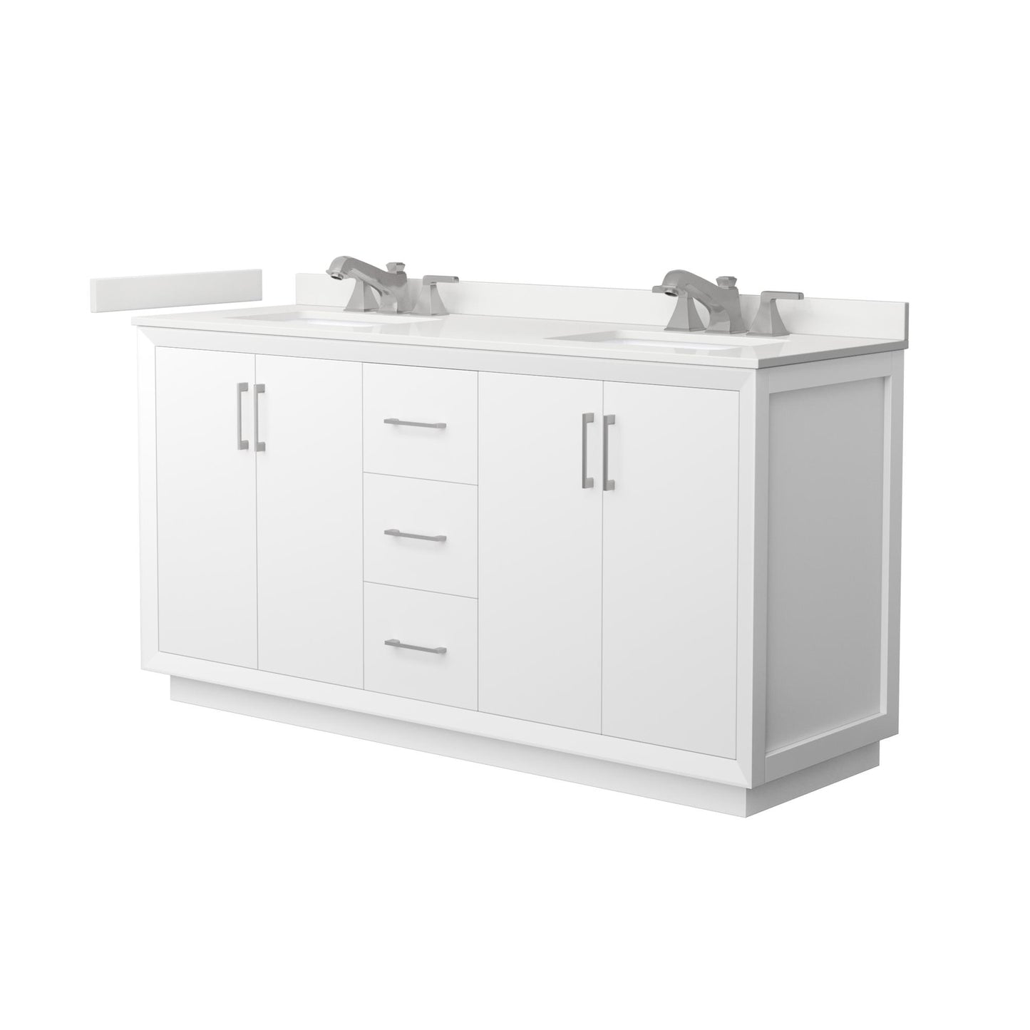 Strada Bathroom Vanity with Countertop 66 inch Double Sink 3-hole Faucet Setup