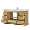 Custom image for Honey Oak with Polished Chrome Trim / White Cultured Marble / No Mirror
