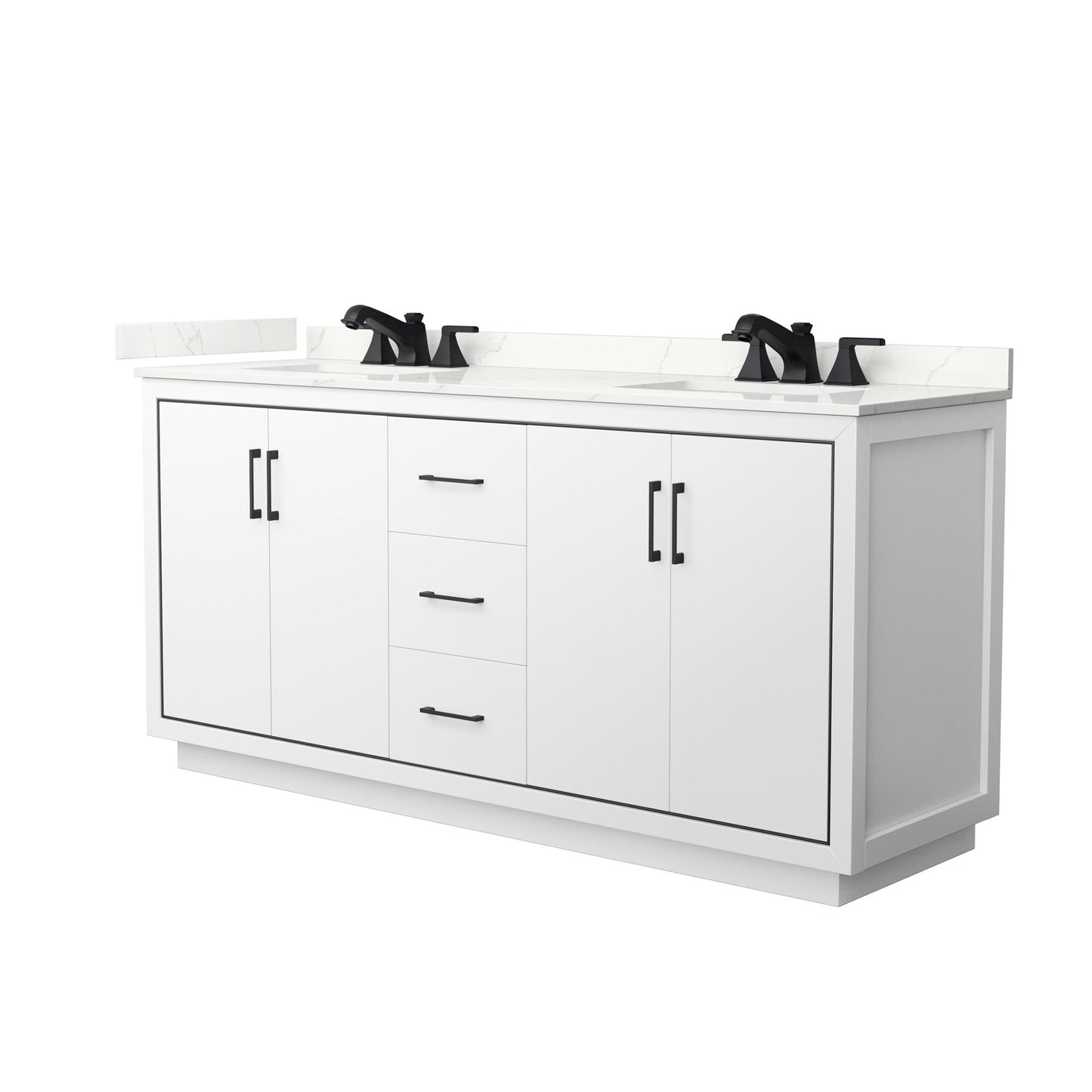 Icon Bathroom Vanity with Countertop 72 inch Double Sink 3-hole Faucet Setup