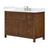 Custom image for Dark Walnut with Brushed Nickel Trim / Carrara Cultured Marble / No Mirror