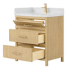 Custom image for Scandinavian Oak with Satin Bronze Trim / Giotto Quartz / No Mirror