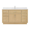 Custom image for Rift Oak with Brushed Nickel Trim / Carrara Cultured Marble / No Mirror
