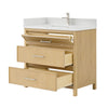 Custom image for Scandinavian Oak with Brushed Nickel Trim / Giotto Quartz / No Mirror