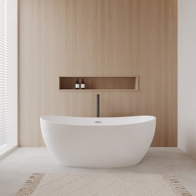 Rebecca Freestanding Acrylic Bathtub With Faucet 60 inch