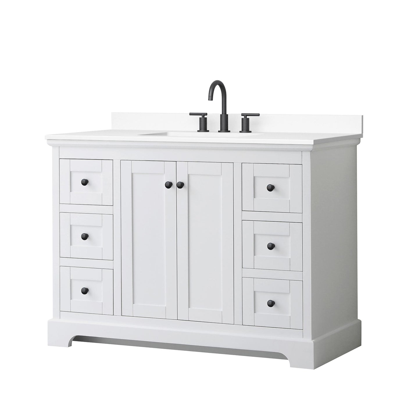 Avery Bathroom Vanity with Countertop 48 inch Single Sink 3-hole Faucet Setup