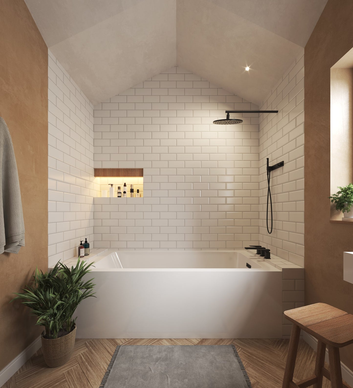 Grayley Alcove Acrylic Bathtub No Faucet 66 inch