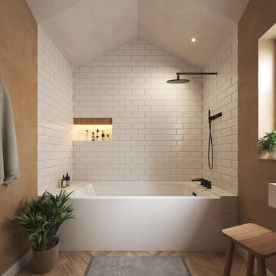 Grayley Alcove Acrylic Bathtub No Faucet 66 inch