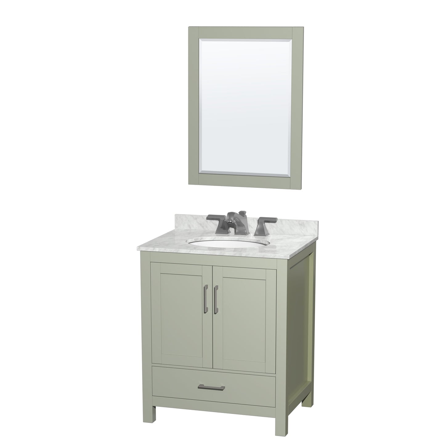 Sheffield Bathroom Vanity with Countertop 30 inch Single Sink 3-hole Faucet Setup